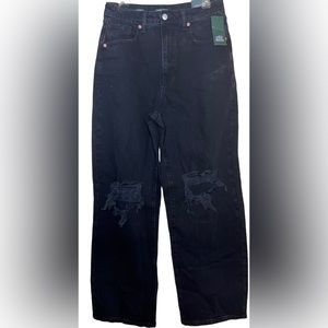 Wild Fable, black ripped straight jeans, size 8, new